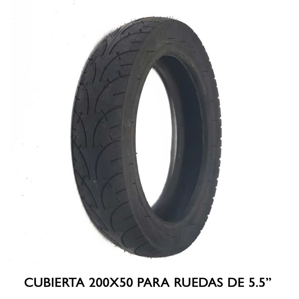 CUBIERTA 200X50 COMPATIBLE CON RUEDAS DE 5.5" PULGADAS