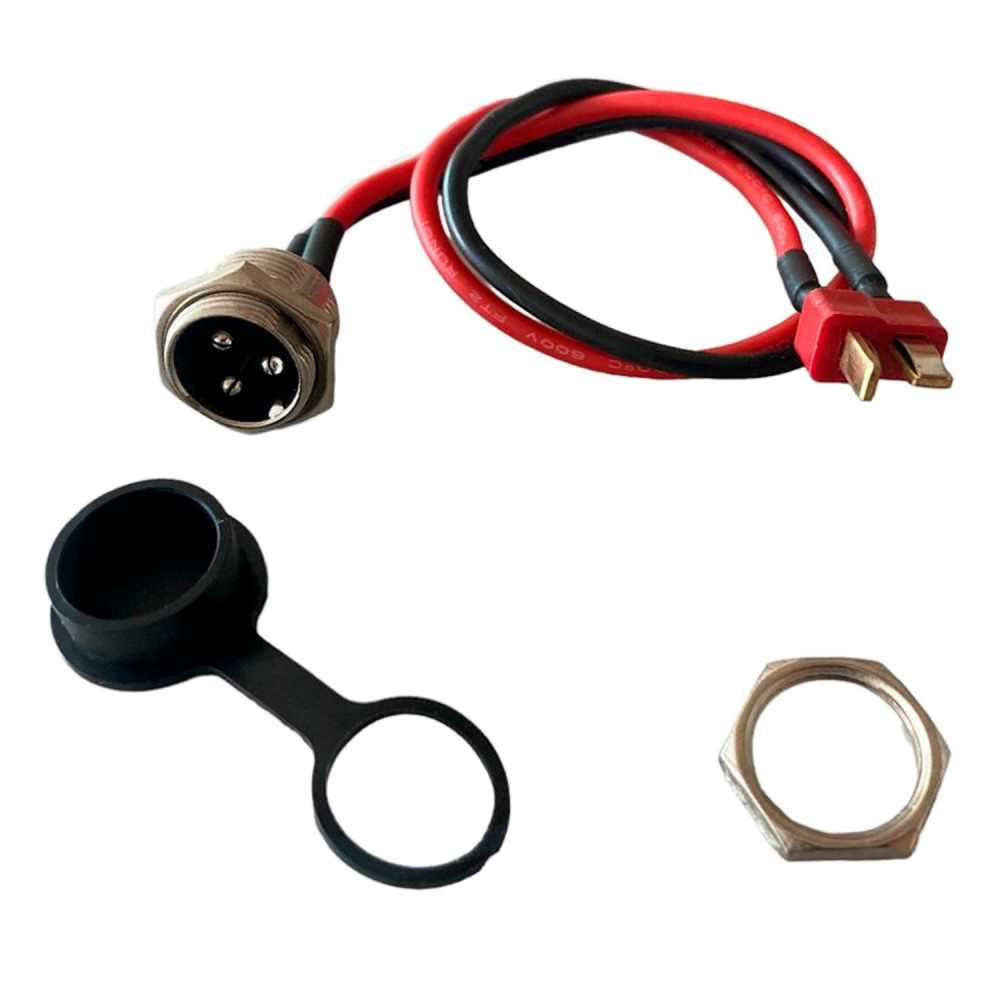CONECTOR TOMA DE CARGA 3 PINES + CONECTOR RÁPIDO + TAPA GOMA + ARANDEL