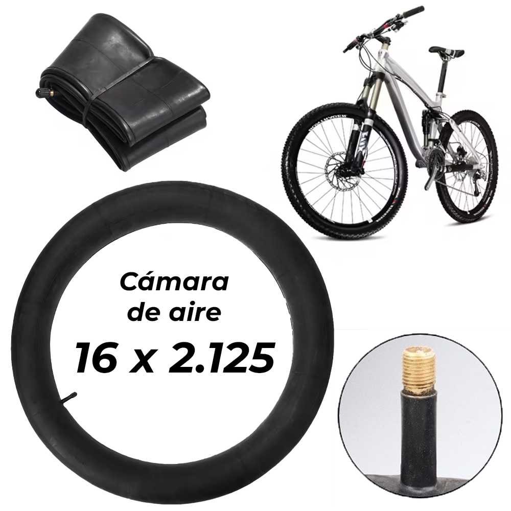 Cámara de aire 16" x 2.125 Pulgadas para bicicleta scooter eléctrico 