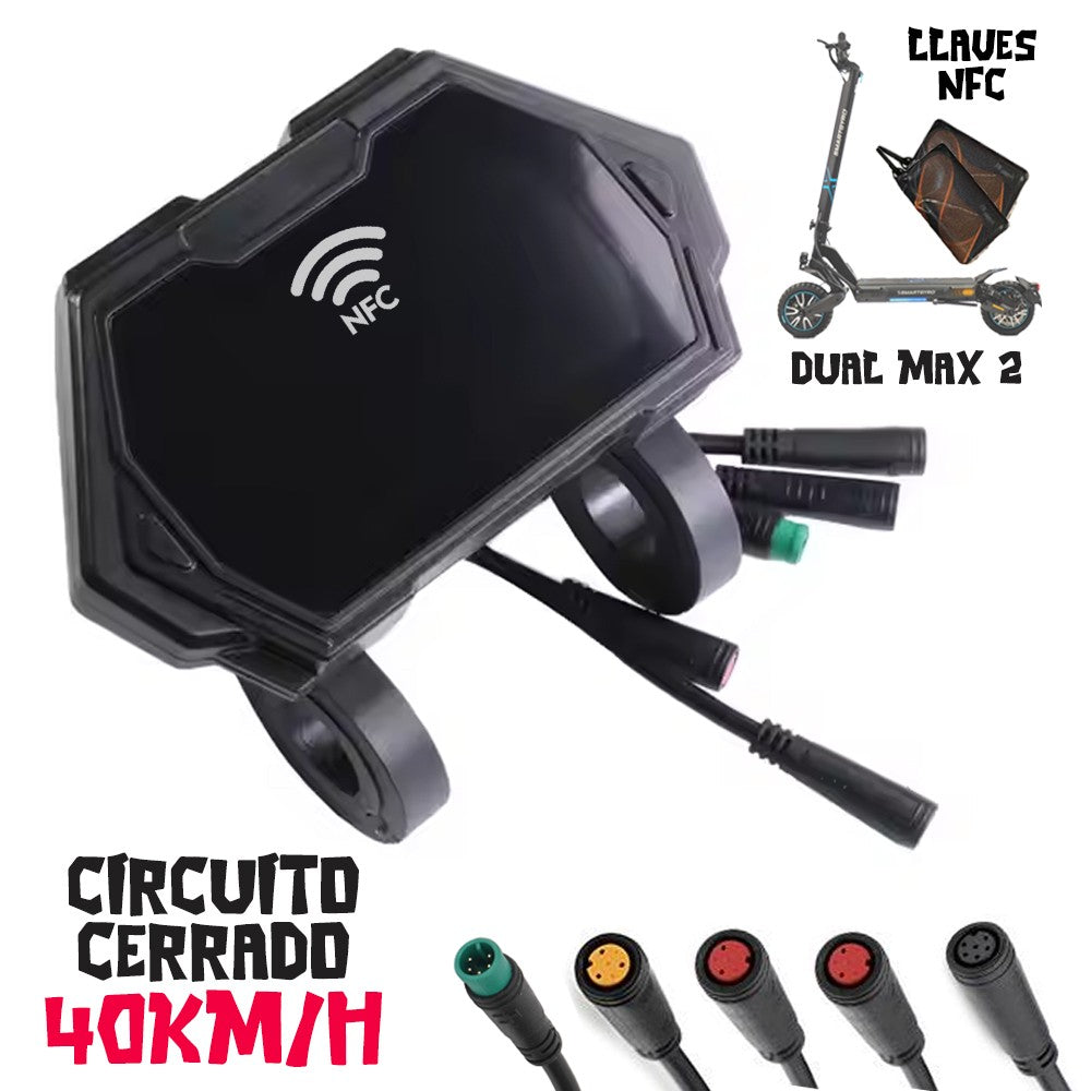 Display Smartgyro crossover dual max 2 Versión circuitos cerrados 40Km/h + 2 tarjetas NFC (deslimitar)