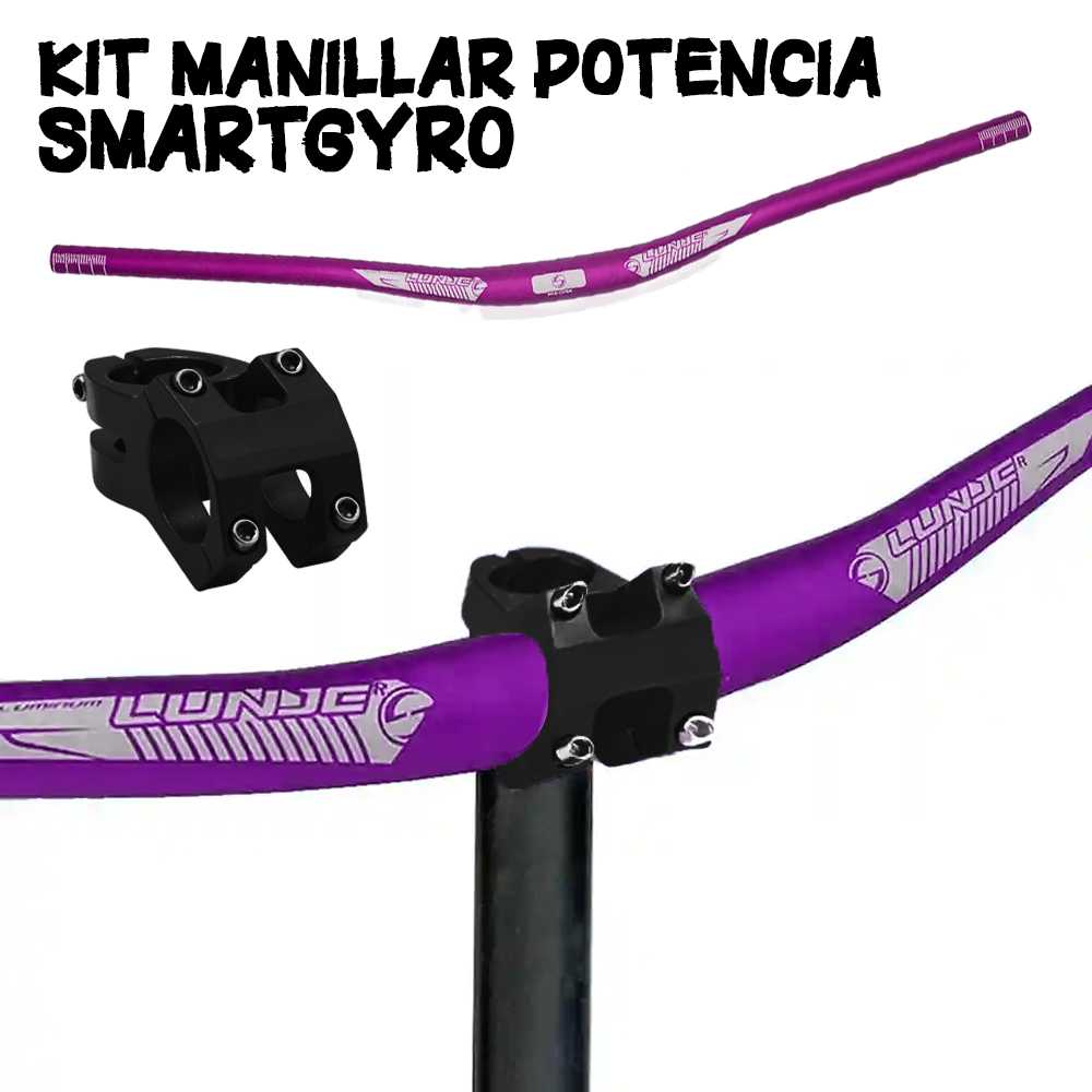 Kit Potencia manillar de Bici para Smartgyro Morado