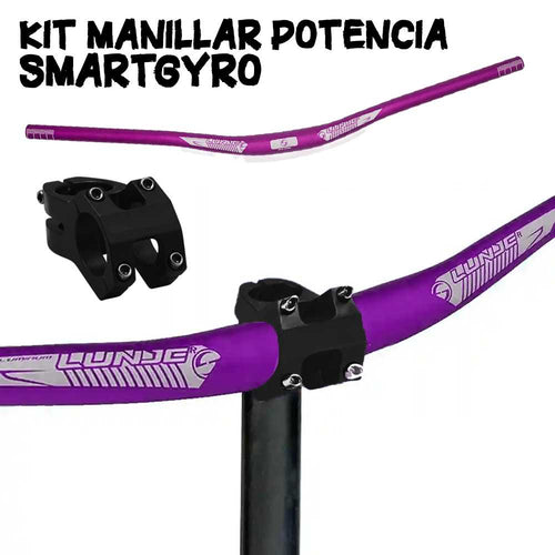 Kit Potencia manillar de Bici para Smartgyro Morado