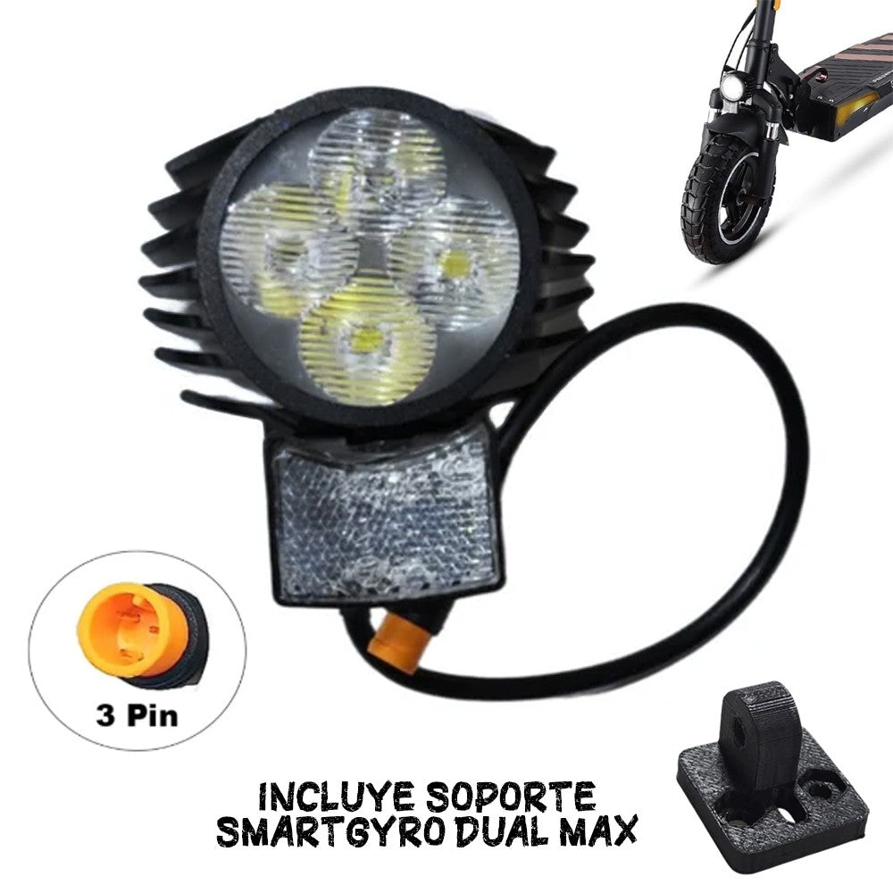 Faro 4 Luces LED conector rápido 3 pines con soporte compatible Smartgyro Dual Max