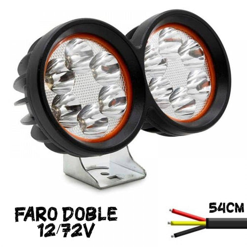 Faro delantero doble LED 12/72V