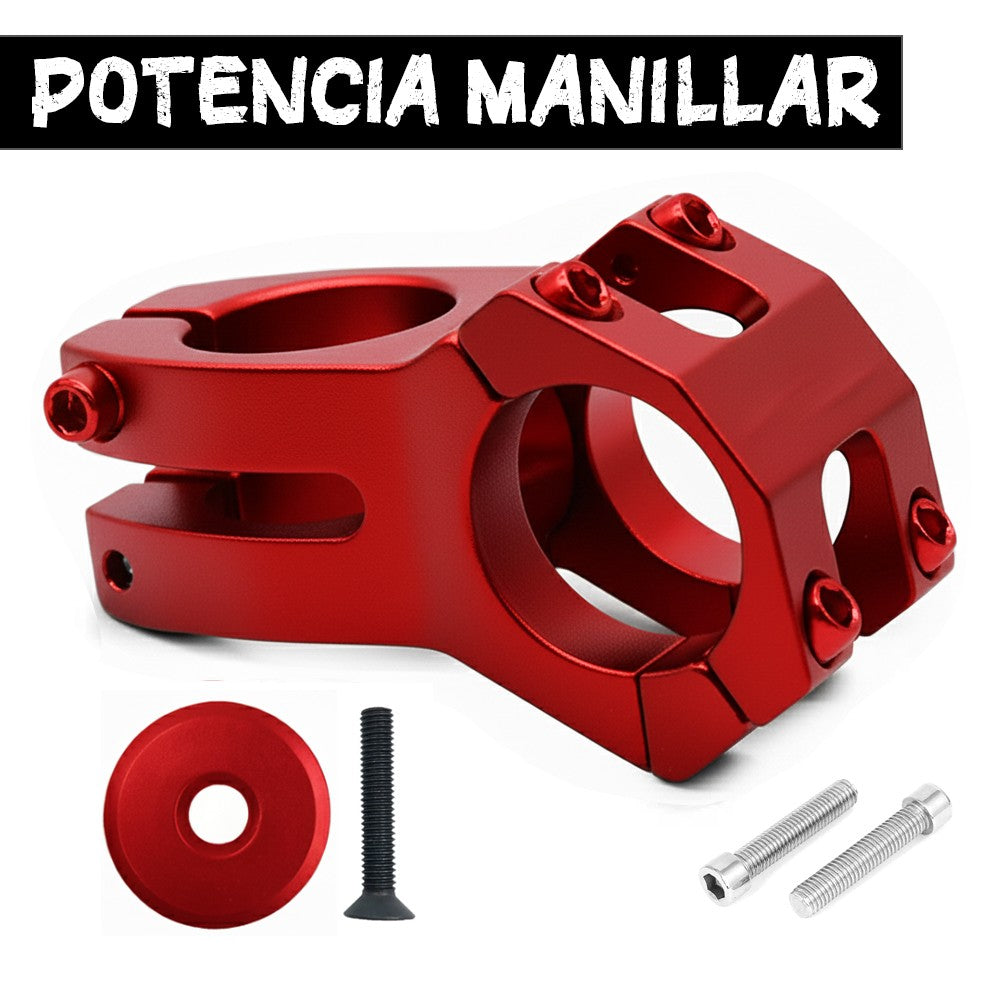 Potencia Manillar Rojo con Tapa