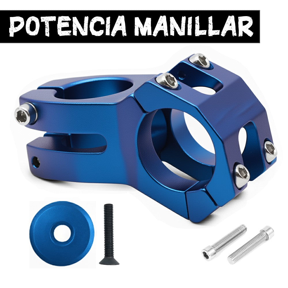 Potencia Manillar Azul con Tapa