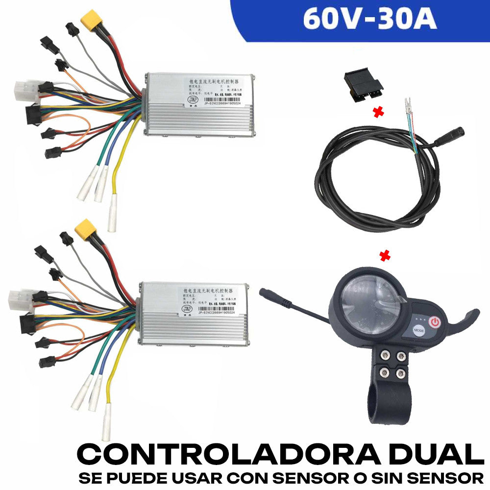 Kit controladora JP 60V-30A Dual + Display Gatillo