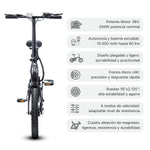 Vélo électrique urbain Antares blanc 700C avec cadre en acier et freins à disque