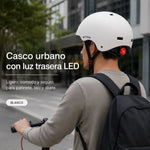 Casco Urbana Regulable Con Luz Trasero Talla L Color Blanco