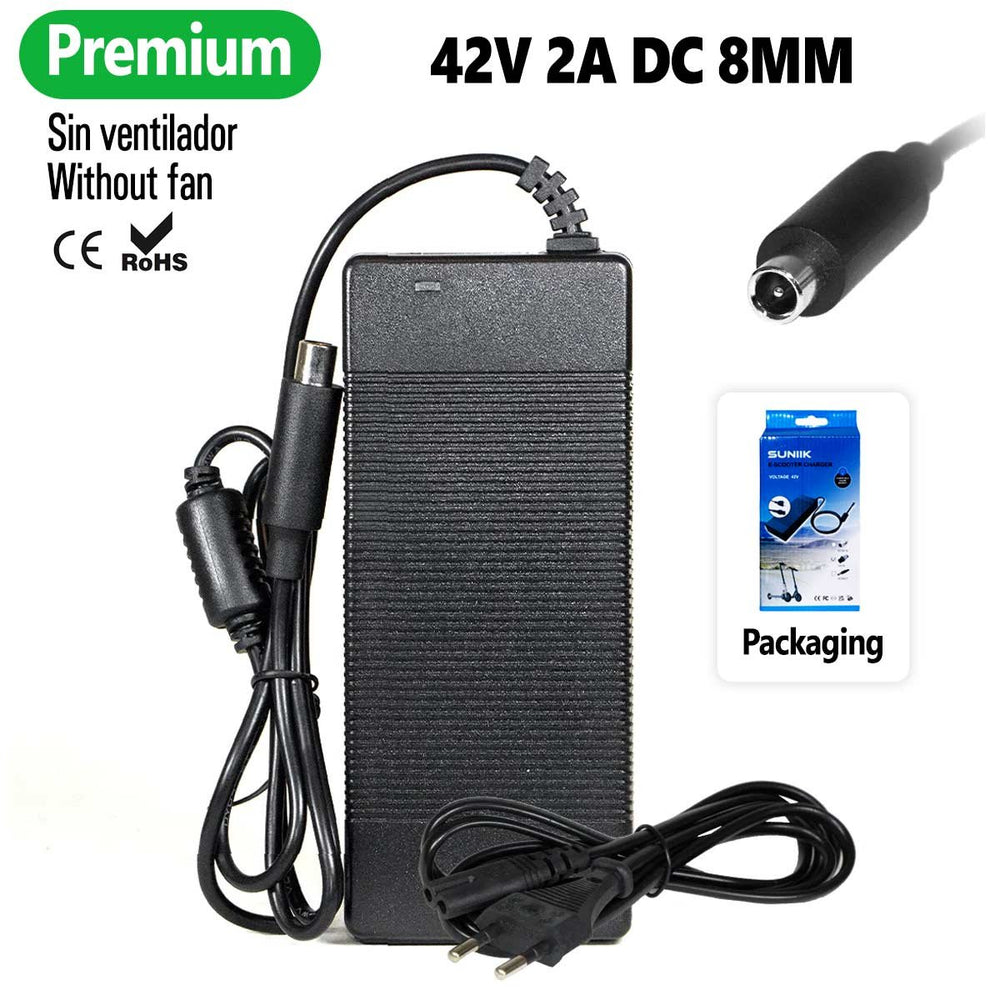 Cargador premium para Xiaomi y Ninebot 42V 2A (conector DC8MM) [Suniik]