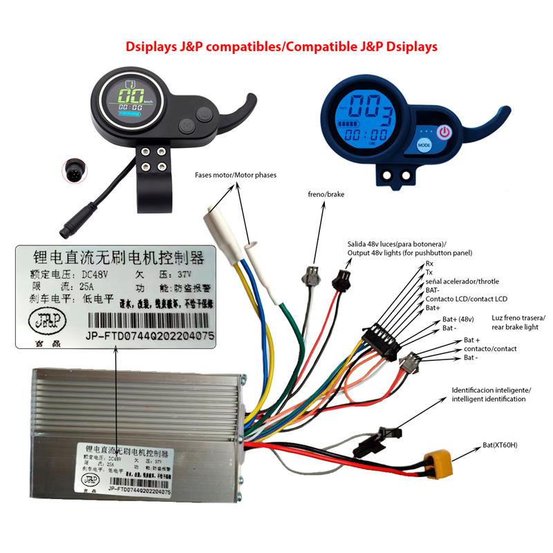 Controladora 36V 25A 800W LCD JP [J&P]