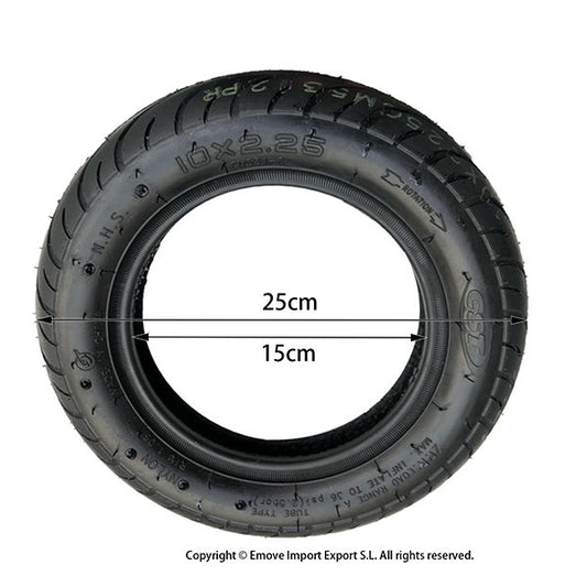 Roue à pneu 10×2.25 CST Tubetype 