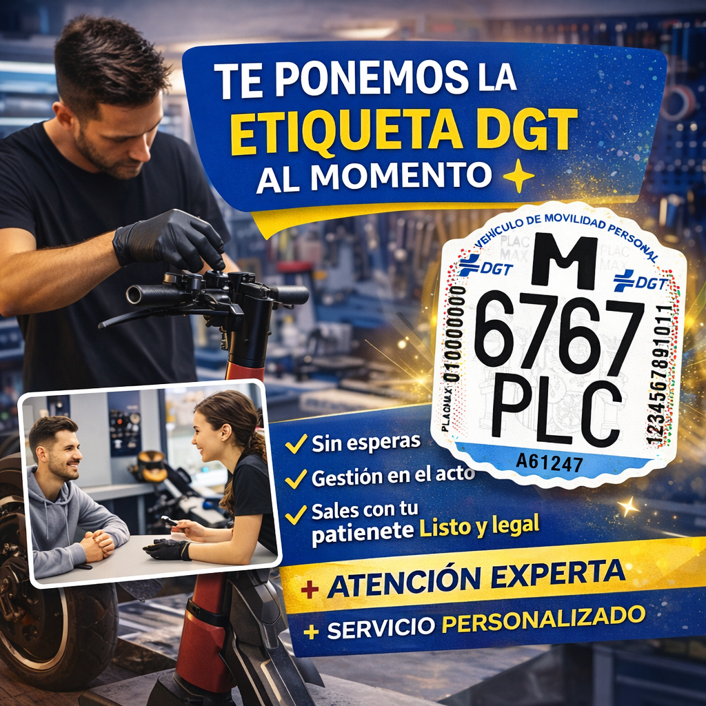 Matrícula DGT Homologada para patinete eléctrico