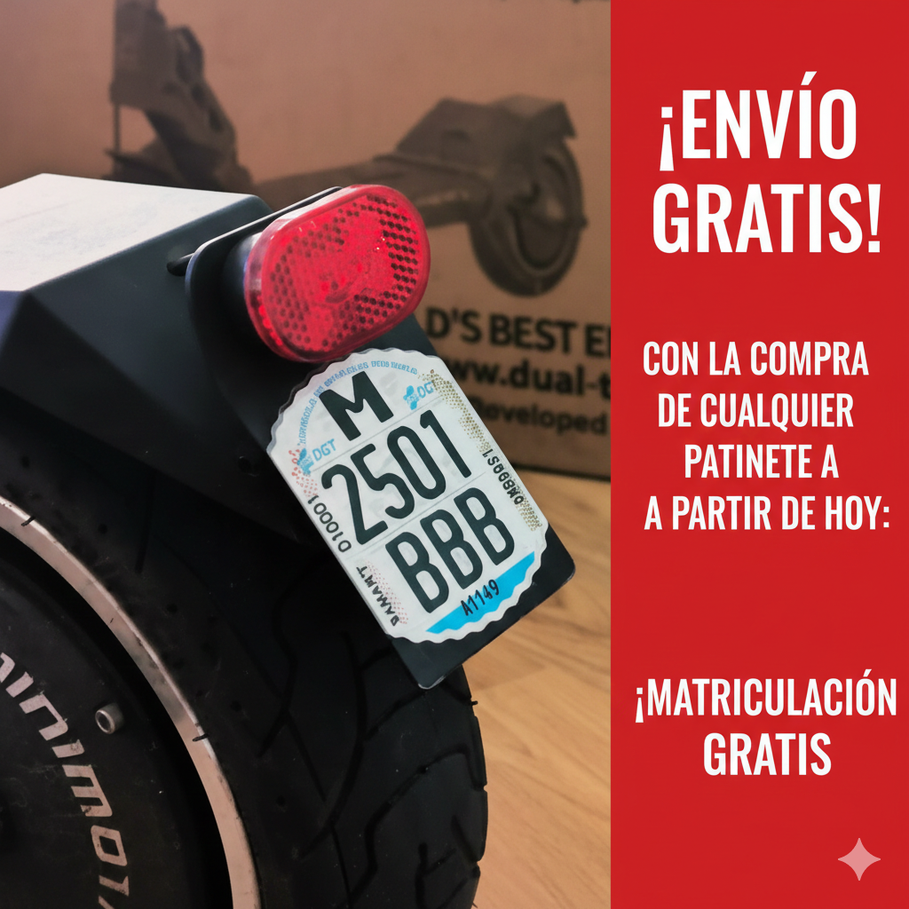 Matrícula DGT Homologada para patinete eléctrico