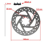 Disco de freno 145mm 6H plata