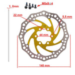 Disco de freno 140mm amarillo – 6 agujeros (Smartgyro / Kugoo y similares)