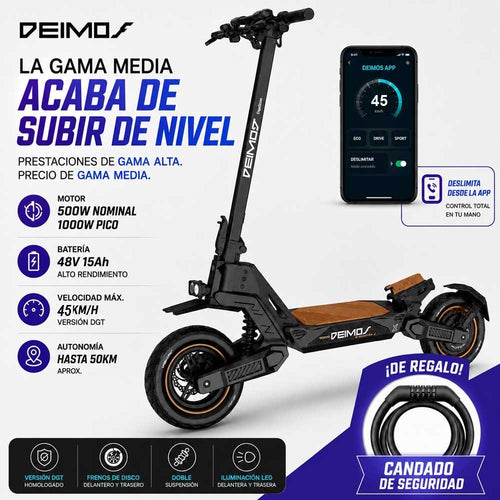 Patinete Eléctrico Ecoxtrem Deimos DGT - Gris