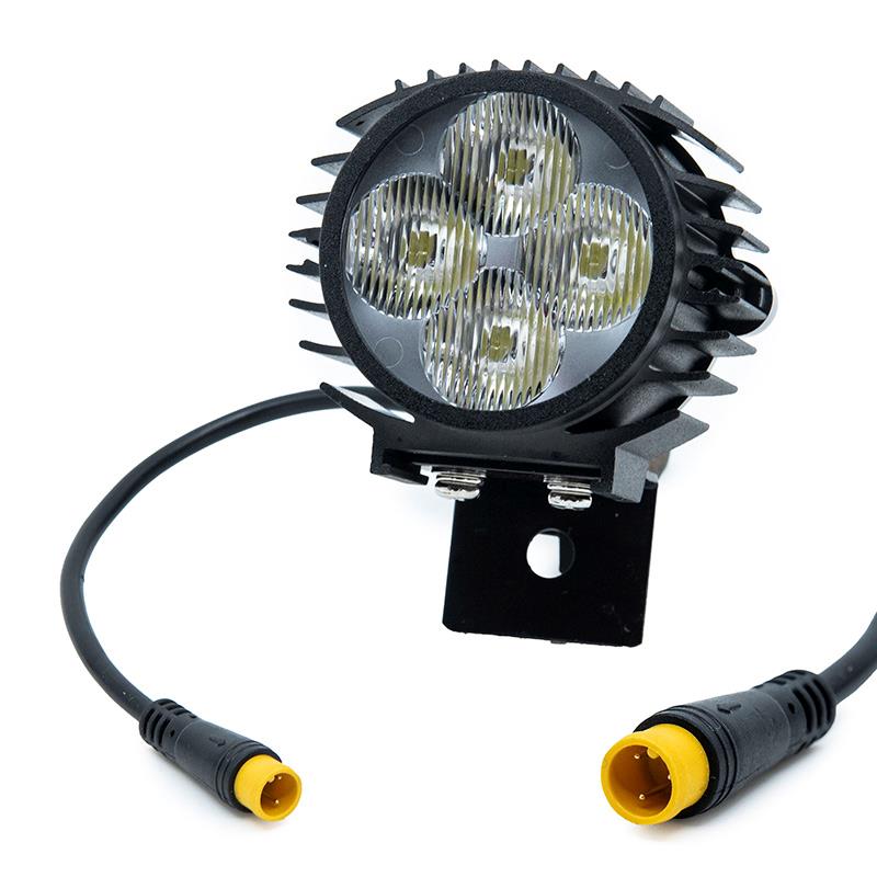 Phare LED avec klaxon noir 12-72v avec connecteur étanche