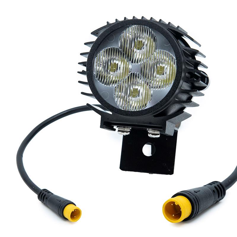 Faro led con claxon negro 12-72v con conector waterproof