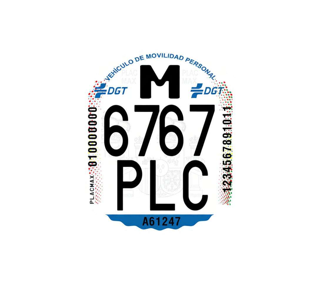 Matrícula DGT Homologada para patinete eléctrico | Placa identificativa VMP + otra nuestra de regalo.
