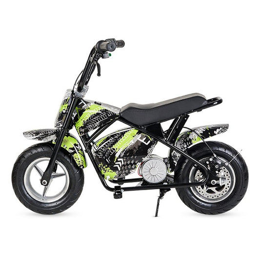 Mini moto eléctrica infantil en varios colores, incluye1 par de ruedines