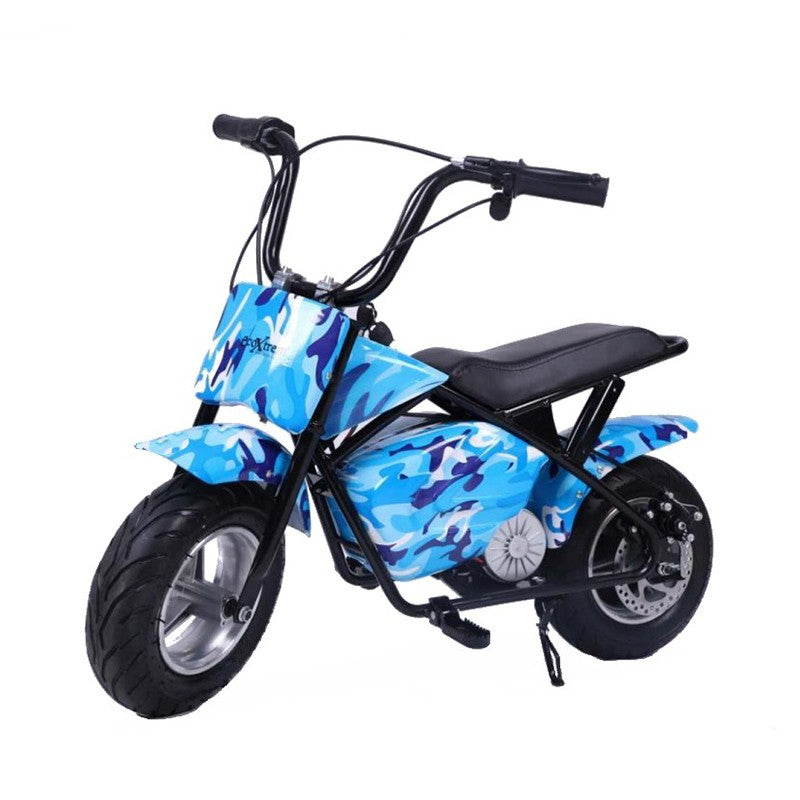 Mini moto eléctrica infantil en varios colores, incluye1 par de ruedines