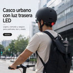 Casco Urbana Regulable Con Luz Trasero Talla L Color Negro