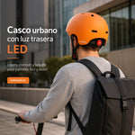 Casco Urbana Regulable Con Luz Trasero Talla L Color Orange
