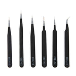 Set de pinzas antiestáticas (6 piezas)