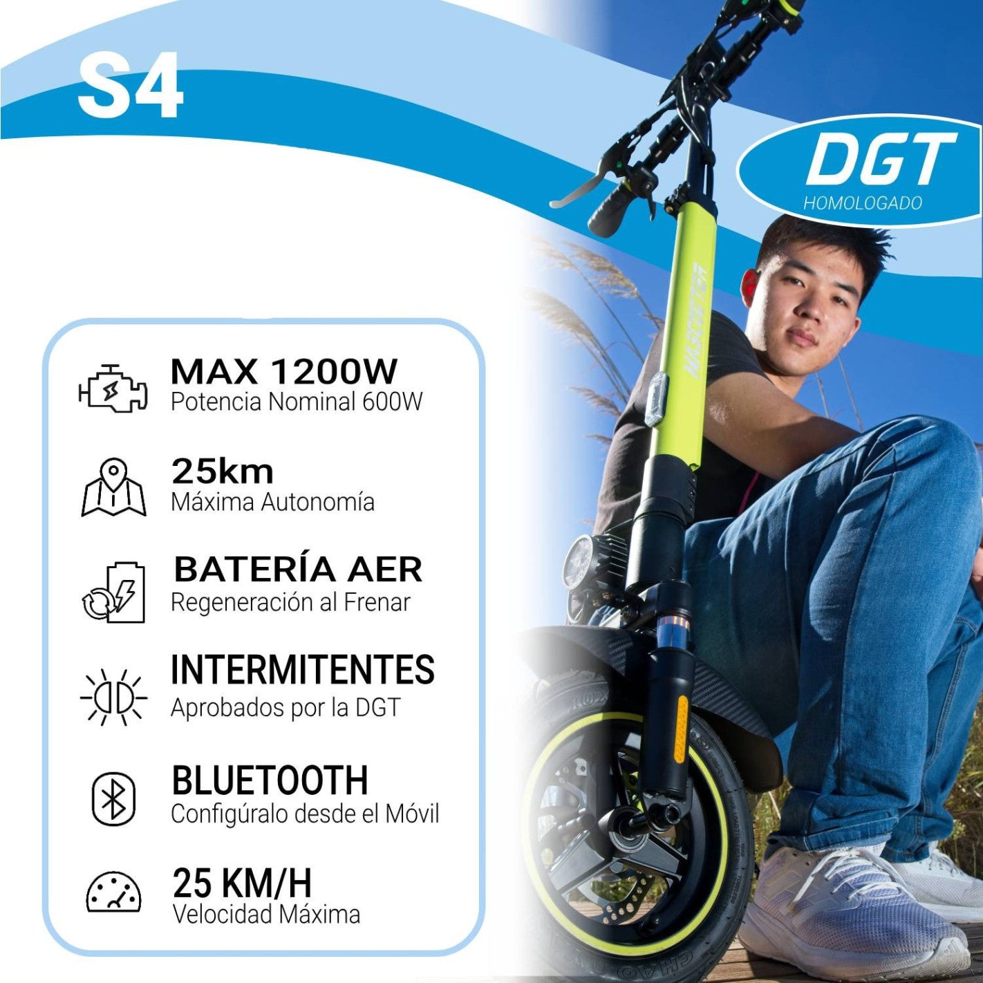 Patinete Zwheel Mascooter S4 Homologado (OFERTA hasta el día 30/11/2025)