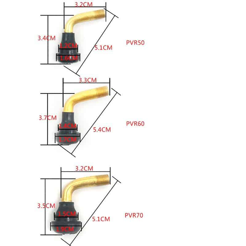 Valve courbée tubeless – 4 tailles 