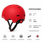 Casco Urbana Regulable Con Luz Trasero Talla L Color Cherry