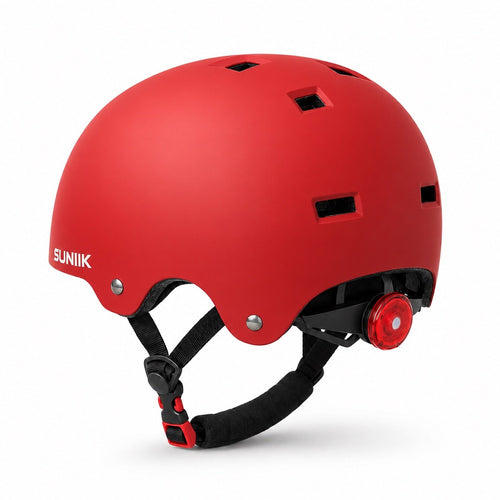 Casco Urbana Regulable Con Luz Trasero Talla L Color Cherry