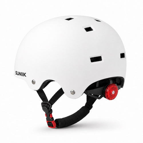 Casco Urbana Regulable Con Luz Trasero Talla L Color Blanco