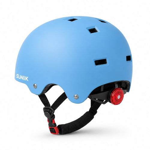 Casco Urbana Regulable Con Luz Trasero Talla L Color Azul