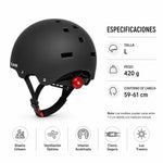 Casco Urbana Regulable Con Luz Trasero Talla L Color Negro