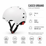 Casco Urbana Regulable Con Luz Trasero Talla L Color Blanco