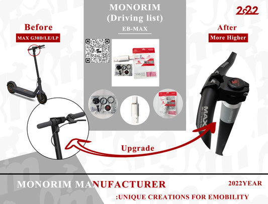 Acople/extensor para manillar de bici xioami/ninebot g30 (MONORIM)