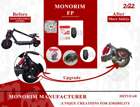 Defensa guardabarros aluminio trasero suspension MONORIM para xioami/ninebot (MONORIM)