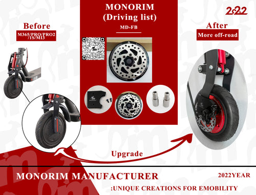 COUVERCLE MONORIM POUR MOTEUR XIAOMI AVEC CONNECTEUR DE FREIN AVANT